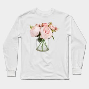 Peonies Vase Illustration Long Sleeve T-Shirt